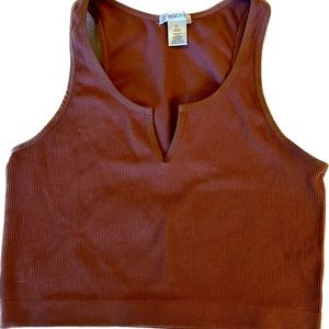 Fitted, stretch, ribbed crop tank top